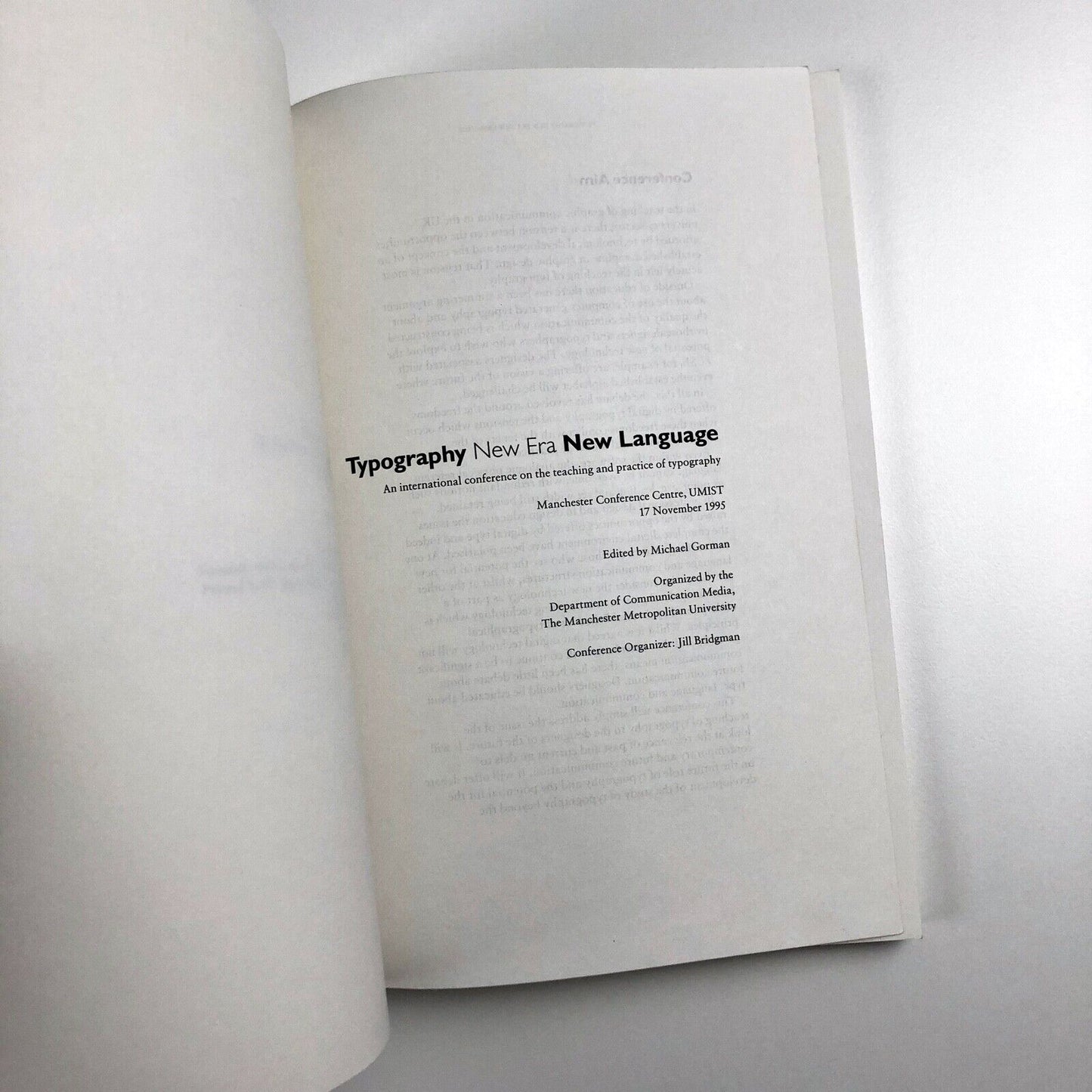Typography – New Era New Language | Edited by Michael Gorman | The Manchester Metropolitan University, 1995