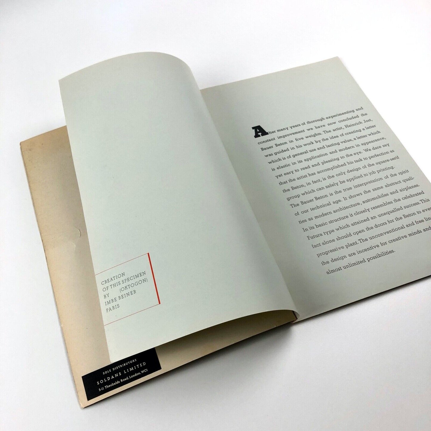 Bauer Beton type specimen booklet | Bauer Type Foundry Imre Reiner