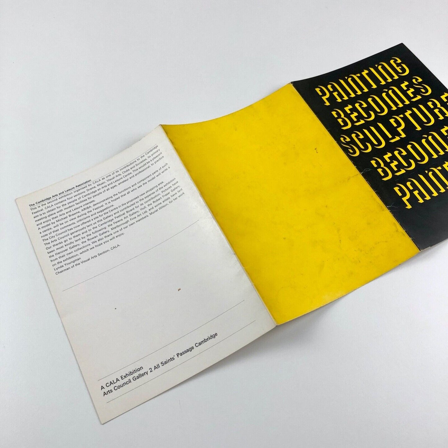 Painting Becomes Sculpture Becomes Painting CALA | Arts Council folded card, 1968