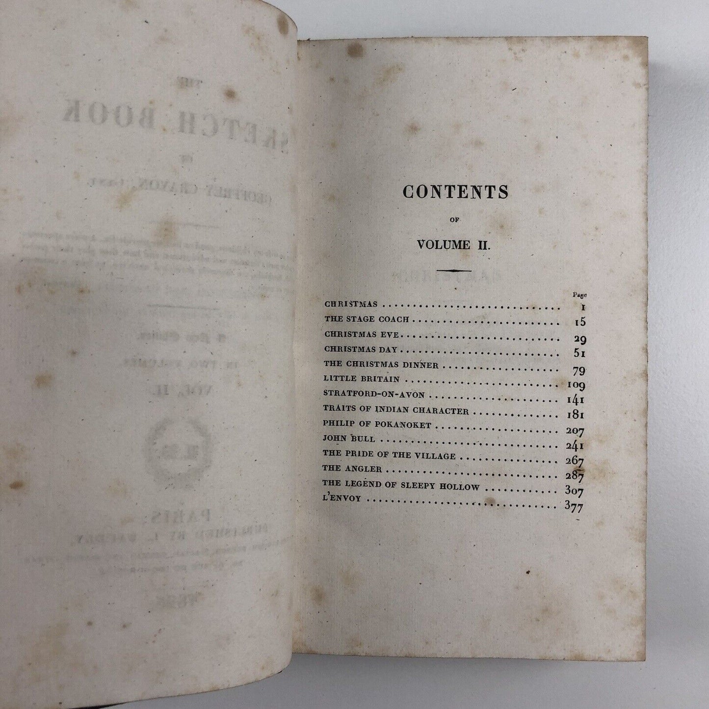The Sketchbook of Geoffrey Crayon Volume 2 | L. Baudry, 1825 Washington Irving