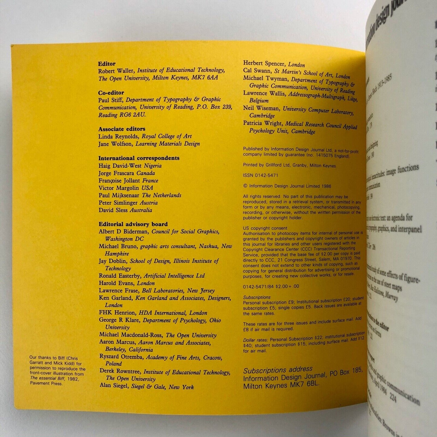 Information Design Journal | Volume 3/4, 1986 edited by Robert Waller | semiotics