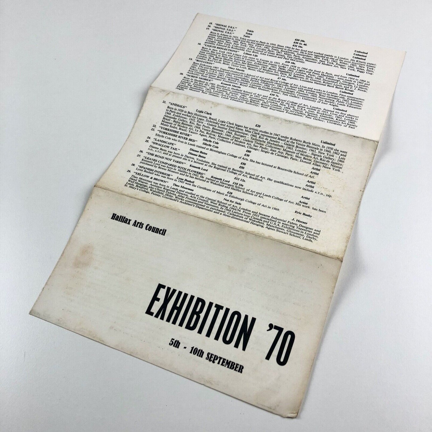 Exhibition ’70 Halifax Arts Council | Mary Martin, Kenneth Martin, Elisabeth Frink et al