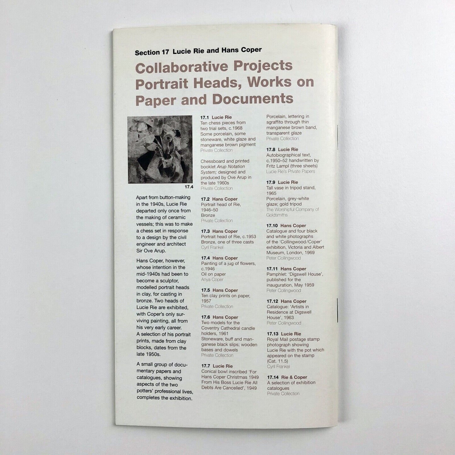 Lucie Rie & Hans Coper – Potters in Parallel | Barbican gallery guide, 1997
