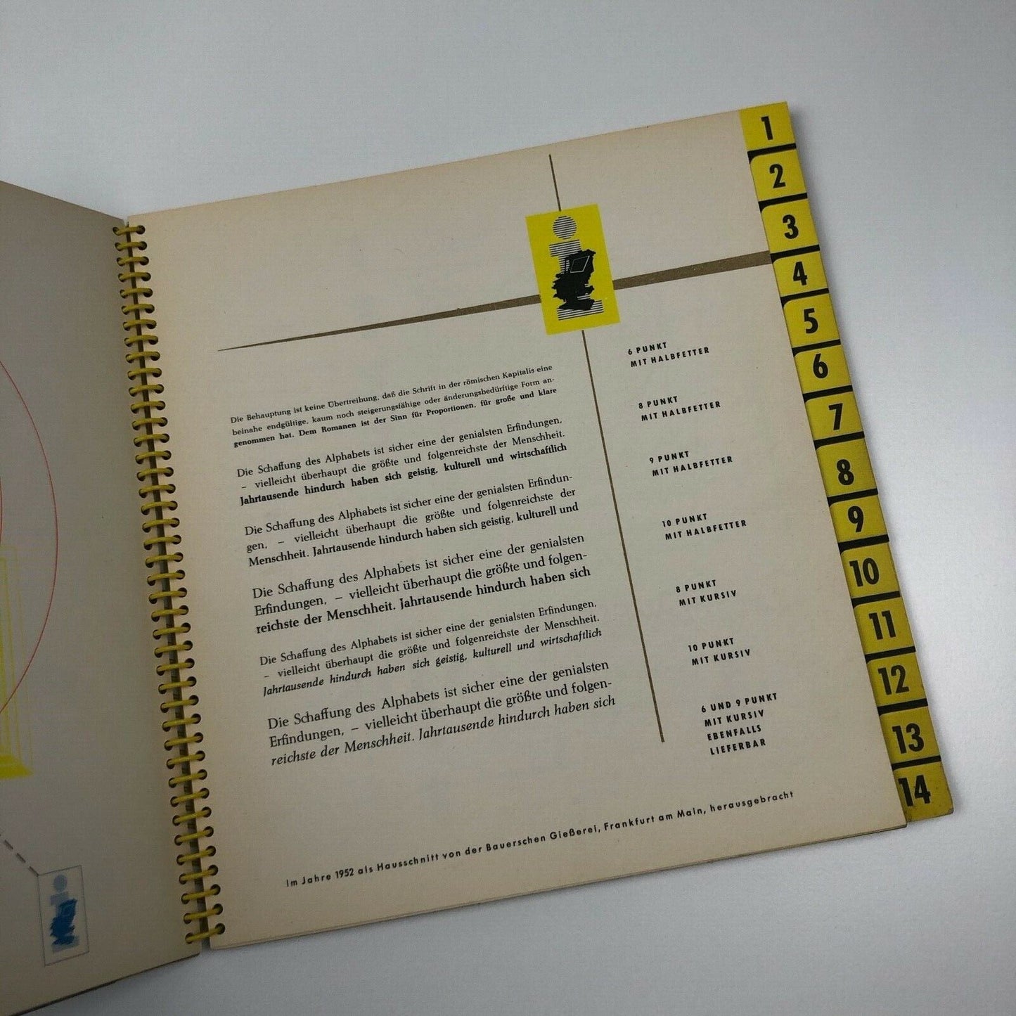 Intertype-ABC | Intertype-Setzmaschinen GMBH type specimen booklet, undated presumed to date from 1950s | Bodoni, Garamond, Futura etc