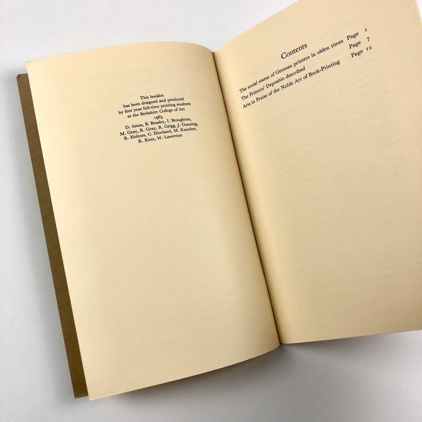 Depositio Cornuti Typographici | Berkshire College of Art Information Sheet 66, 1965