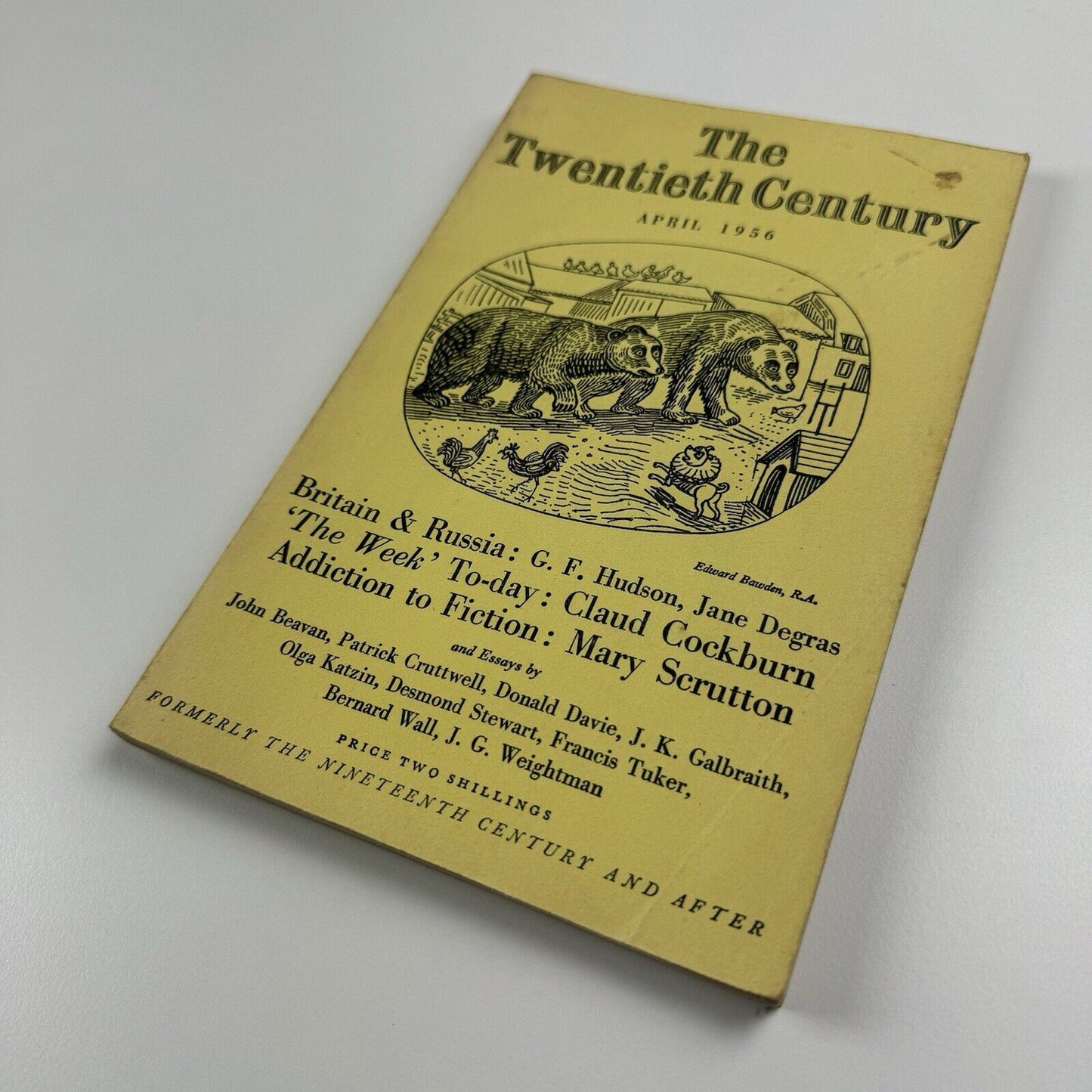 The Twentieth Century Formerly The Nineteenth Century & After. April 1956, Vol. CLIX, No. 952 'Britain and Russia' | Edward Bawden cover illustration