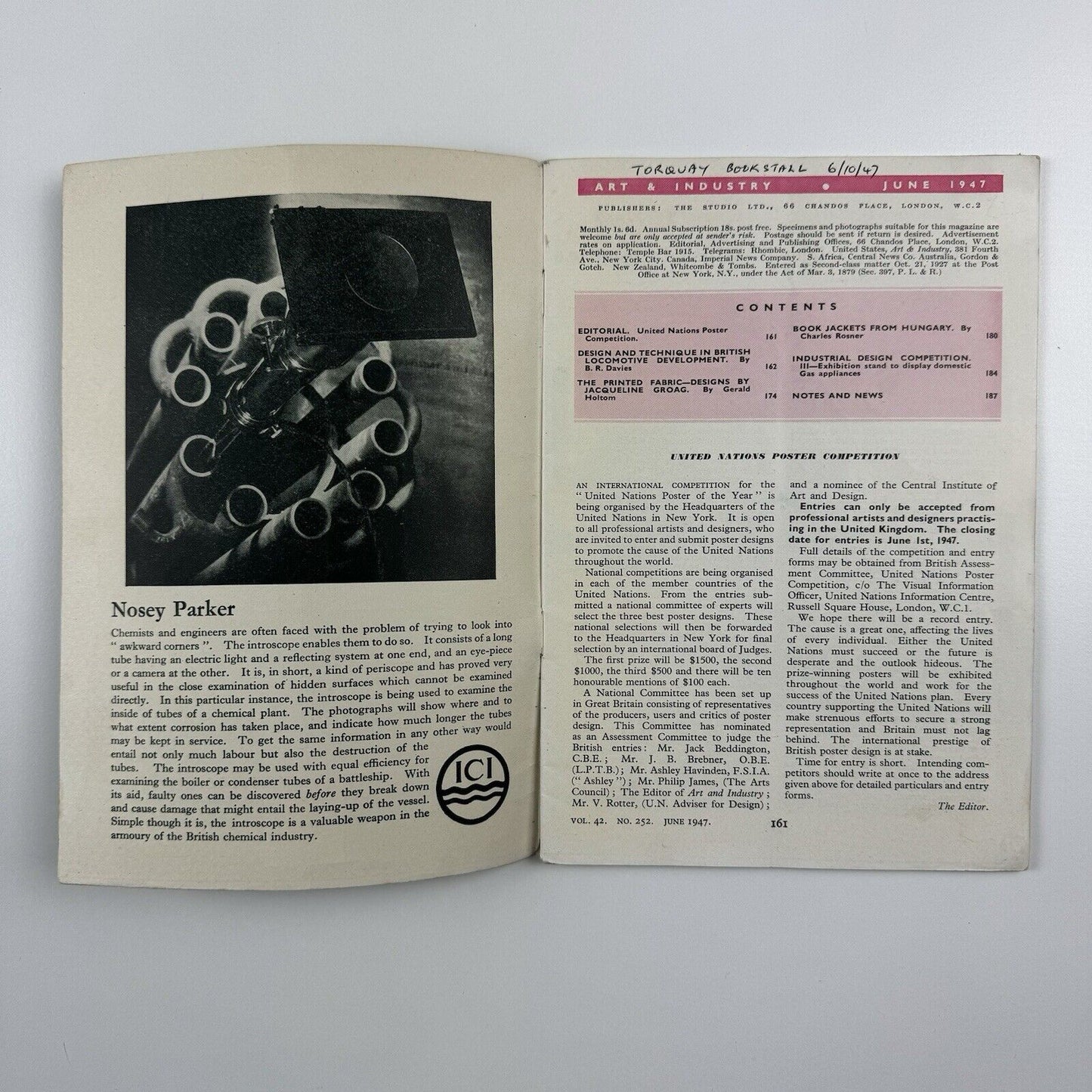 Art & Industry journal | Vol 42 No 252, June 1947 | The Studio | Mark Severin cover?