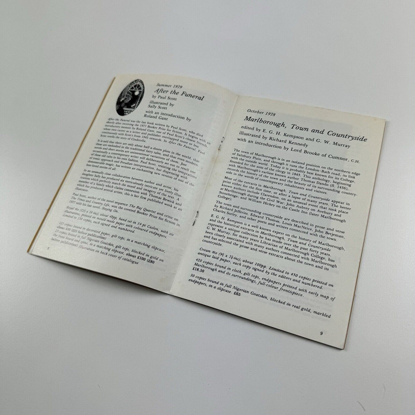 The Whittington Press | Publications 1978-9 | Second edition leaflet