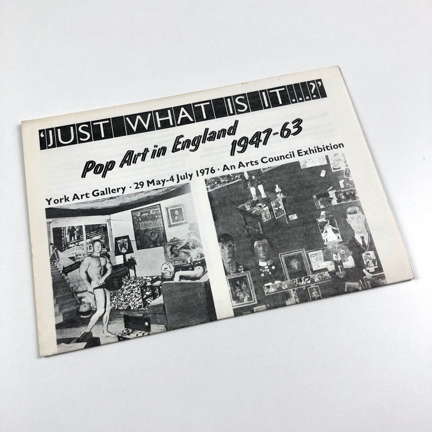 Exhibition leaflet for 'Just what is it…?' Pop Art in England 1947-63 | Arts Council / York Art Gallery, 1976
