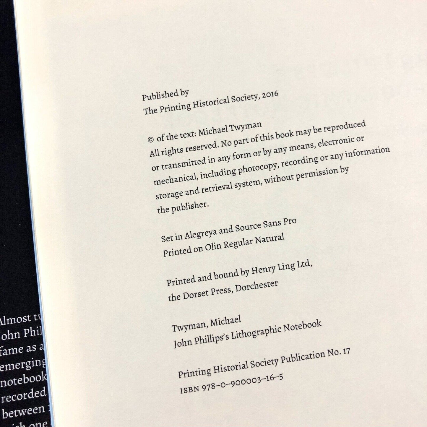 John Phillips’s Lithographic Notebook | Edited by Michael Twyman PHS 2016