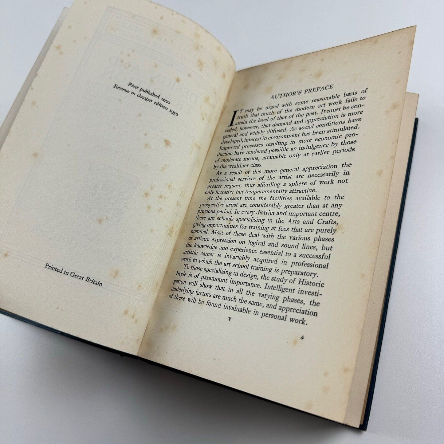 Design and Tradition. A Short Account of the Principles and Historic Development of Architecture and the Applied Arts by Amor Fenn | Chapman and Hall, 1932