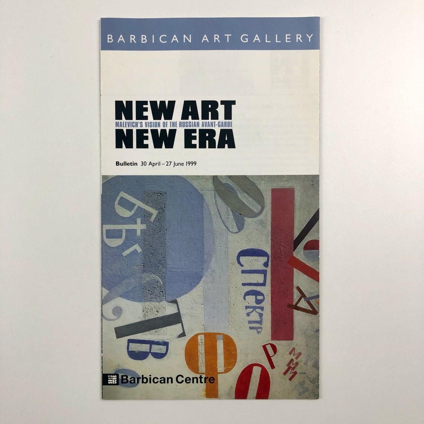 David Bailey / Malevich 'New Era New Art' | Barbican Bulletin leaflet, April-June 1999