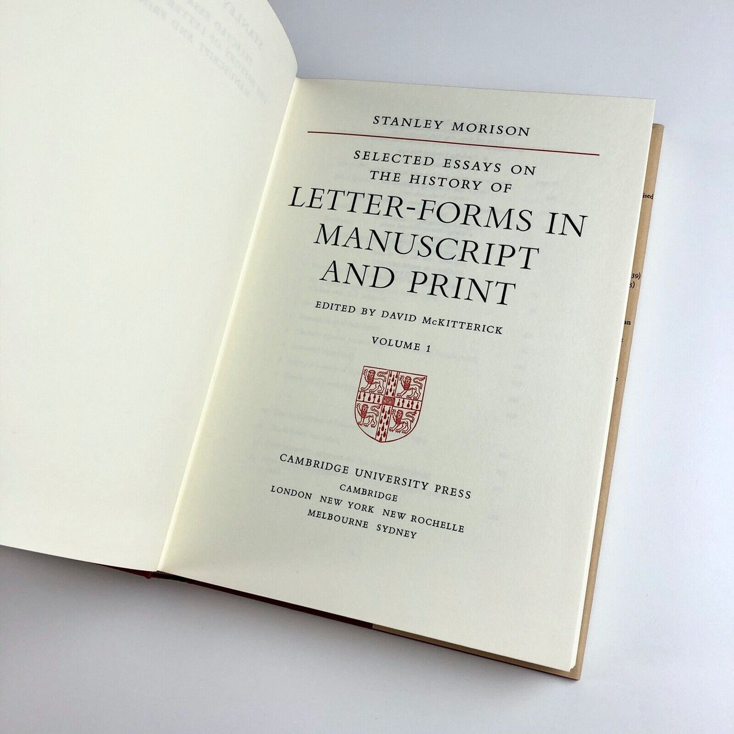 Stanley Morison, Selected Essays on Letter-forms in Manuscript and Print by Stanley Morison | Vols I & II | Ed. David McKitterick