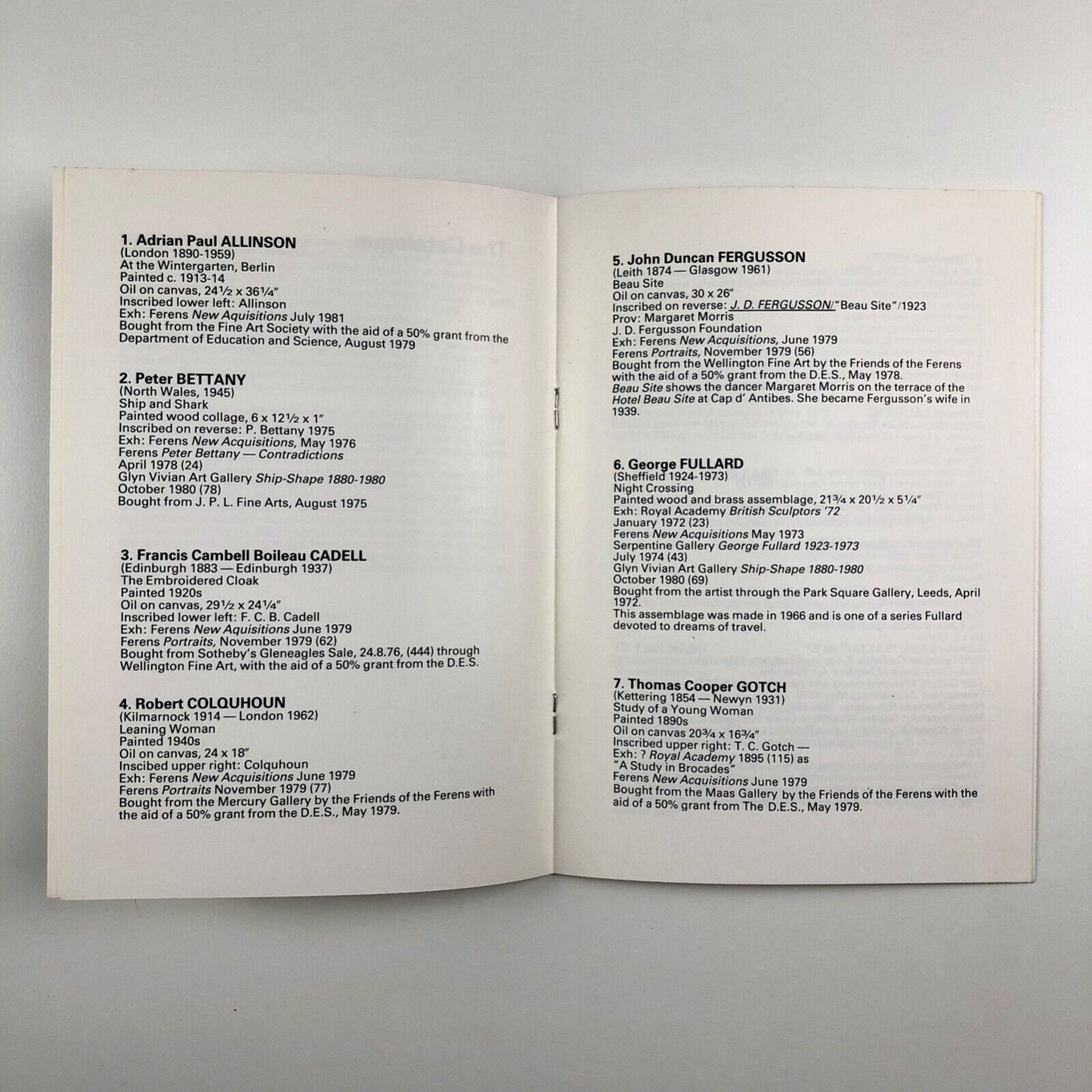 Twenty One Acquisitions The Ferens Art Gallery Hull | 1982