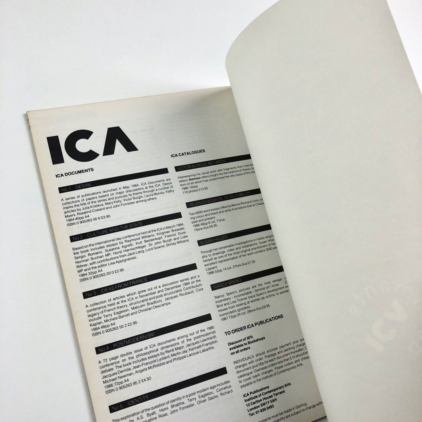 ICA Documents 1. Desire | edited by Lisa Appignanesi 1984 Institute of Contemporary Arts ICA