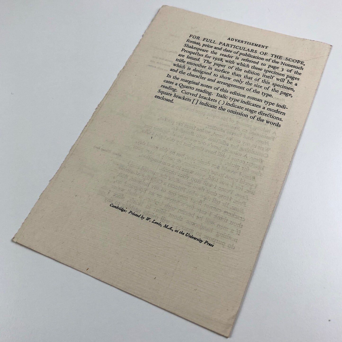 Much Adoe About Nothing – specimen pages | Nonesuch Press, undated
