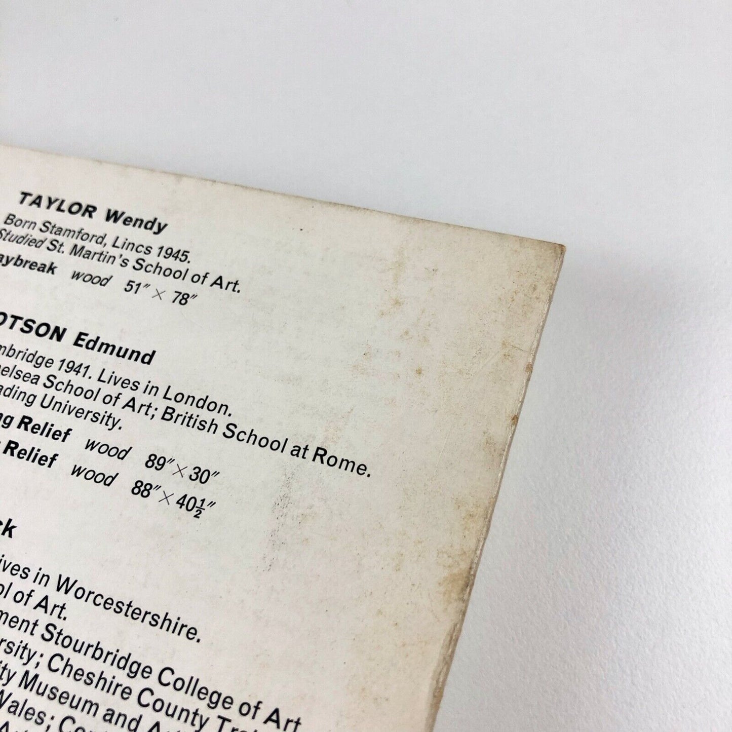 Folding card Experiment in Form Grosvenor Gallery, 1966