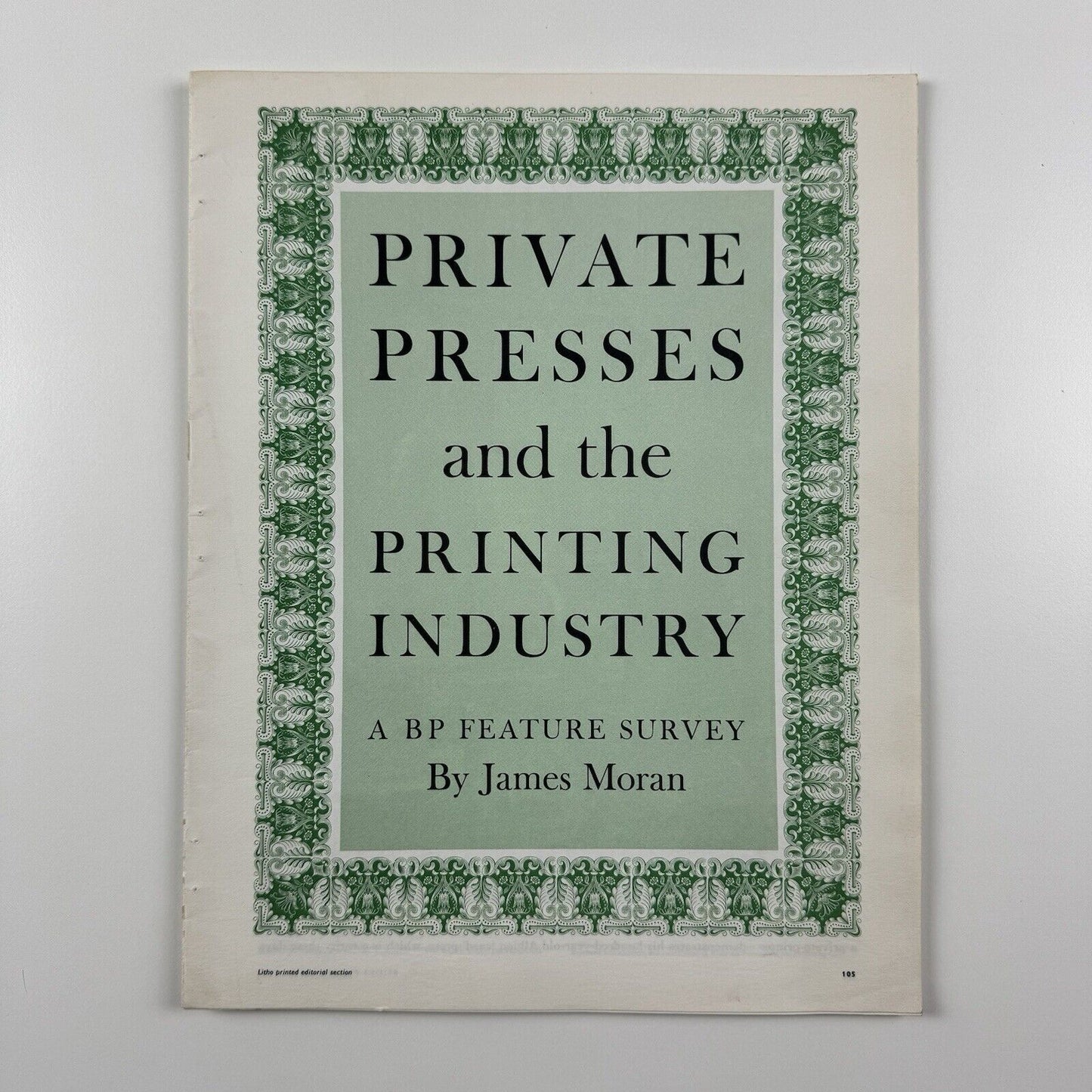 Private Presses and the Printing Industry | James Moran – British Printer supplement, 1962