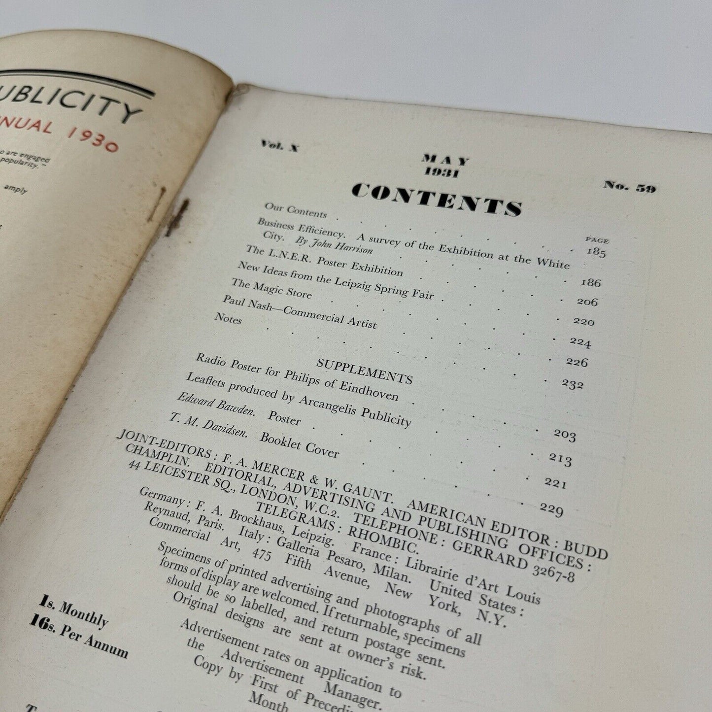 Commercial Art – The Advertisers Magazine | May 1931, Vol 10 No 59. | W.S. Crawford | LNER exhibition