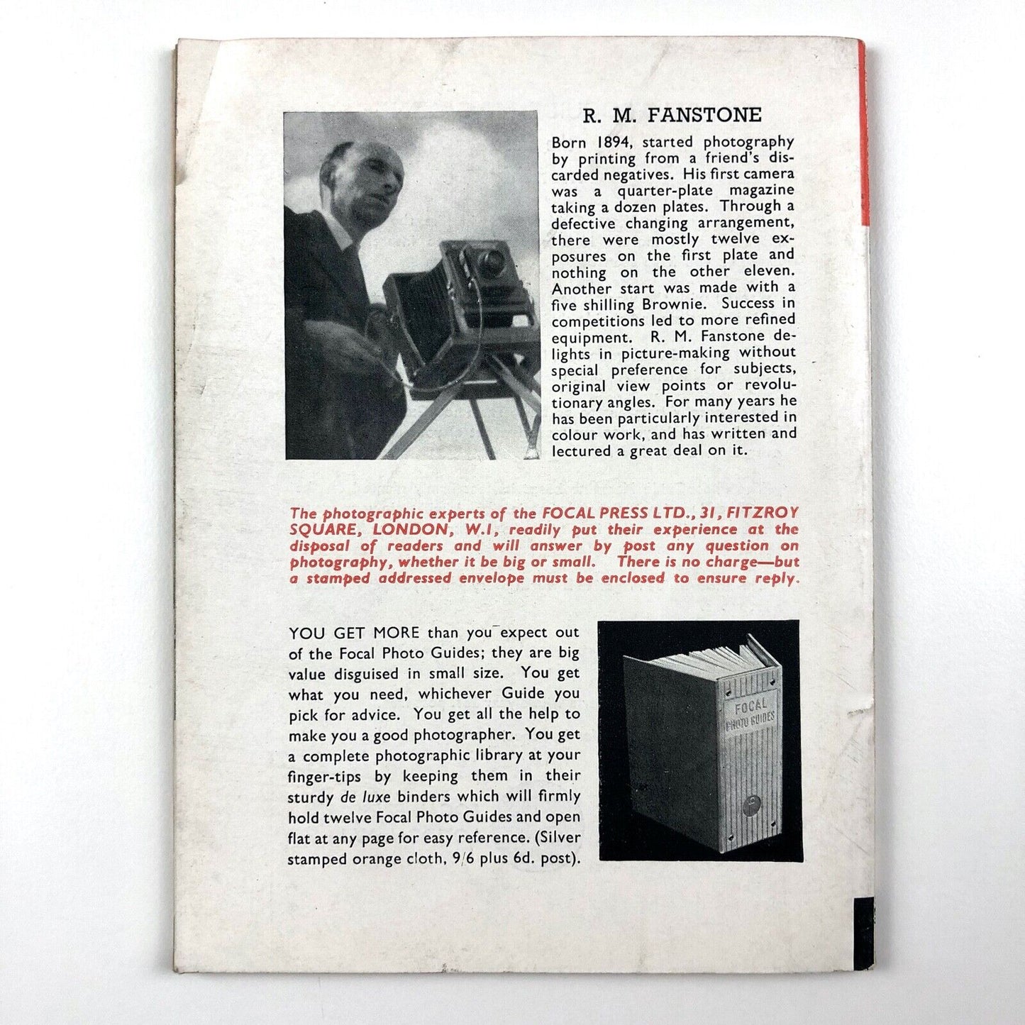 All About... Architecture And Your Camera | R.M. Fanstone | A Focal Photo Guide, 1954