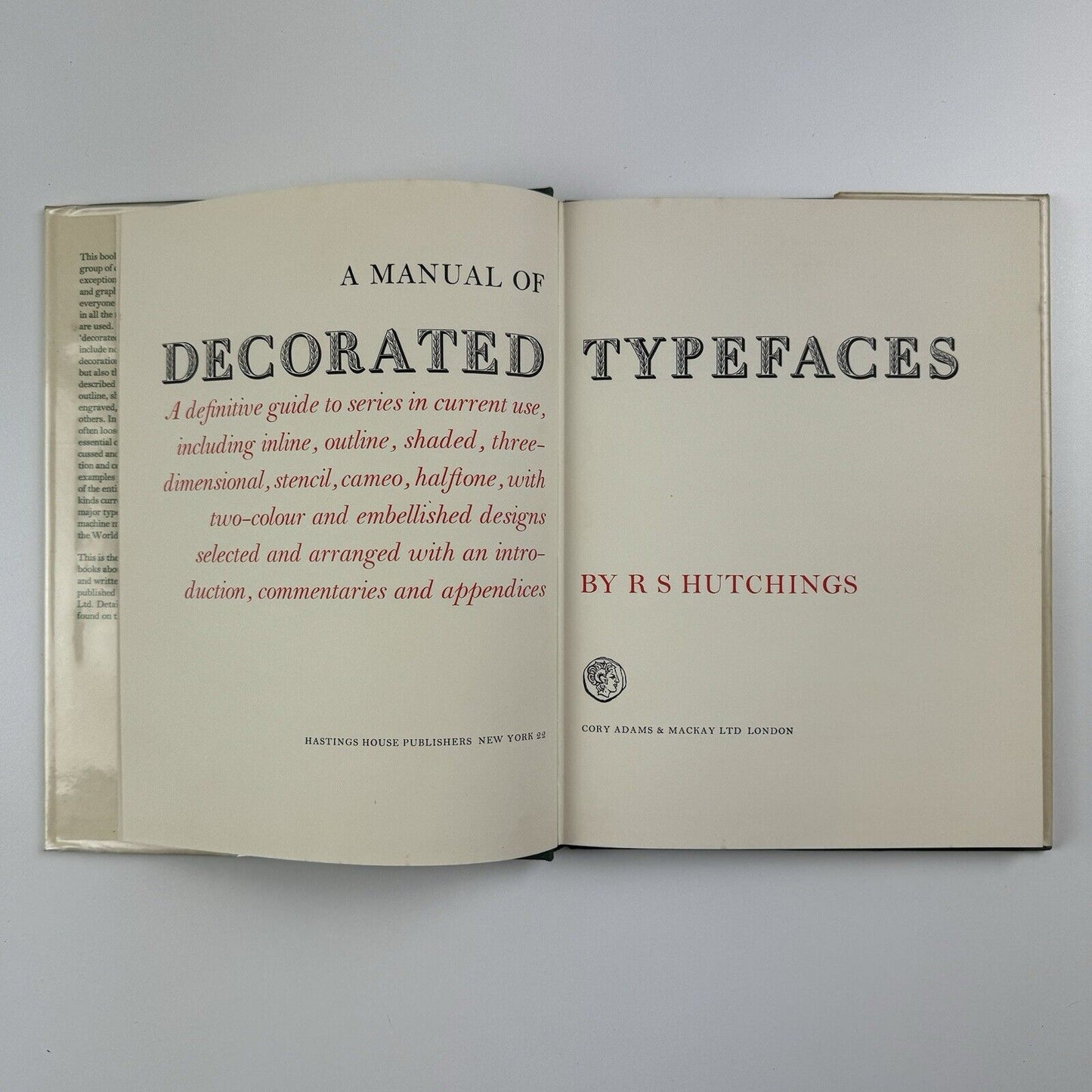 A Manual of Decorated Typefaces by R. S. Hutchings | Cory, Adams & Mackay, 1965