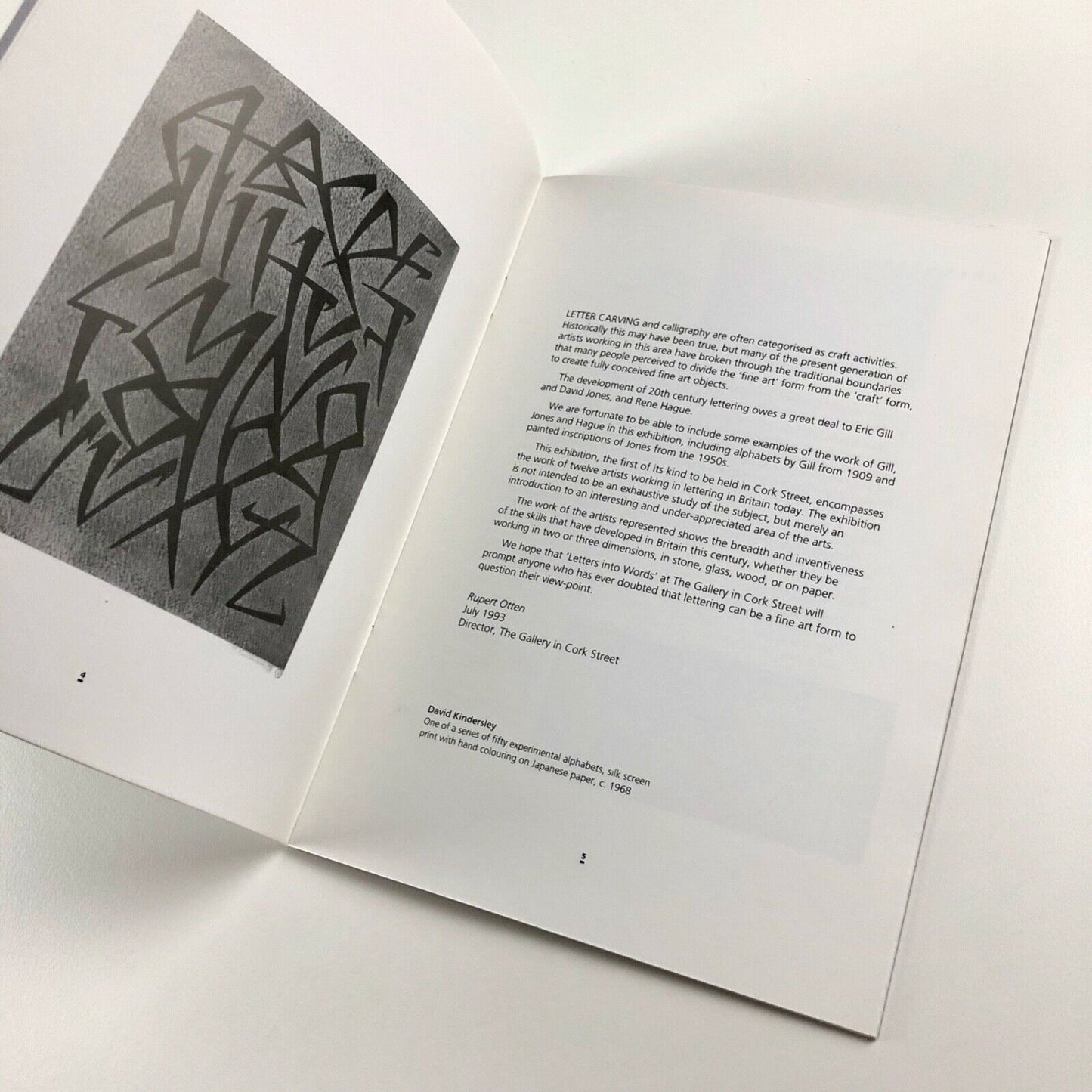 Letters into Words Carved Lettering and Calligraphy by Contemporary Artists | The Gallery, Cork Street, 1993
