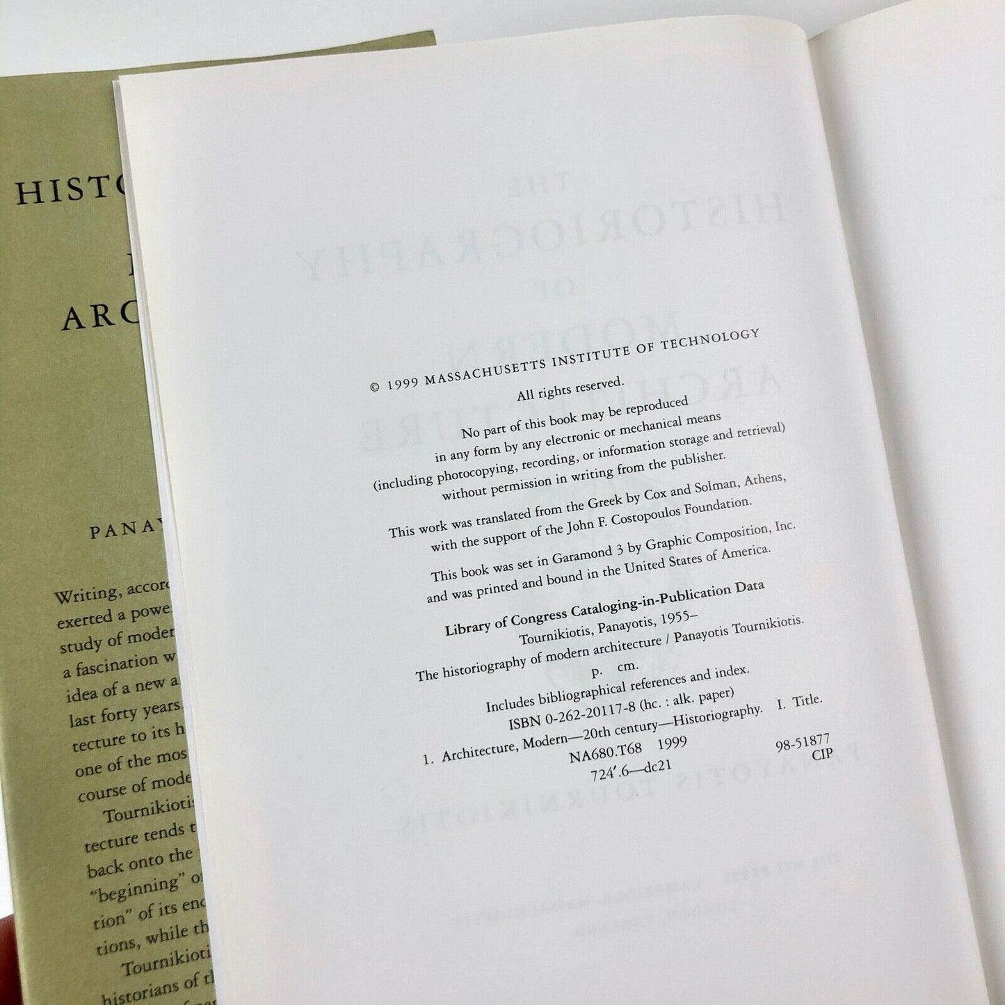 The Historiography of Modern Architecture by Panayotis Tournikiotis | MIT Press, 1999