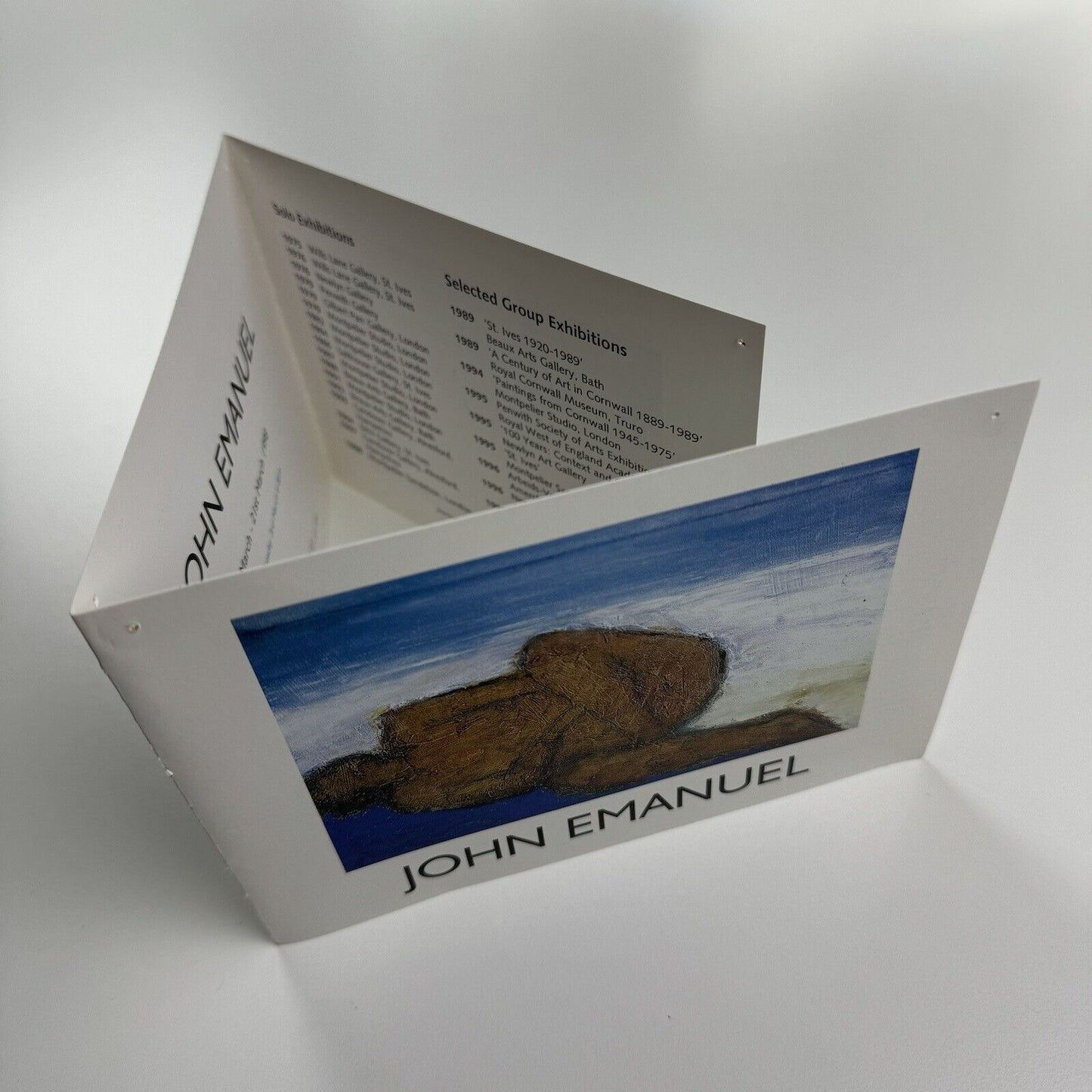 John Emanuel exhibition – folded card | Montpelier Sandelson London, 1998