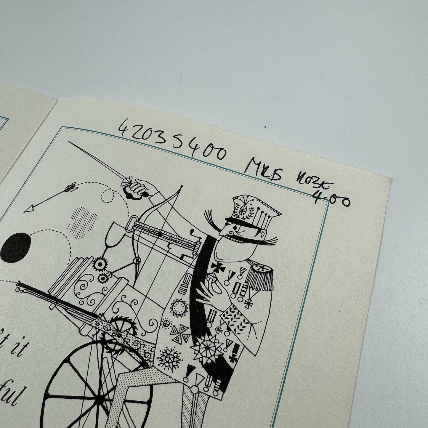 Leaflet The myth of the one-man machine. Monotype Monophoto | Peter Kneebone illustrations, undated