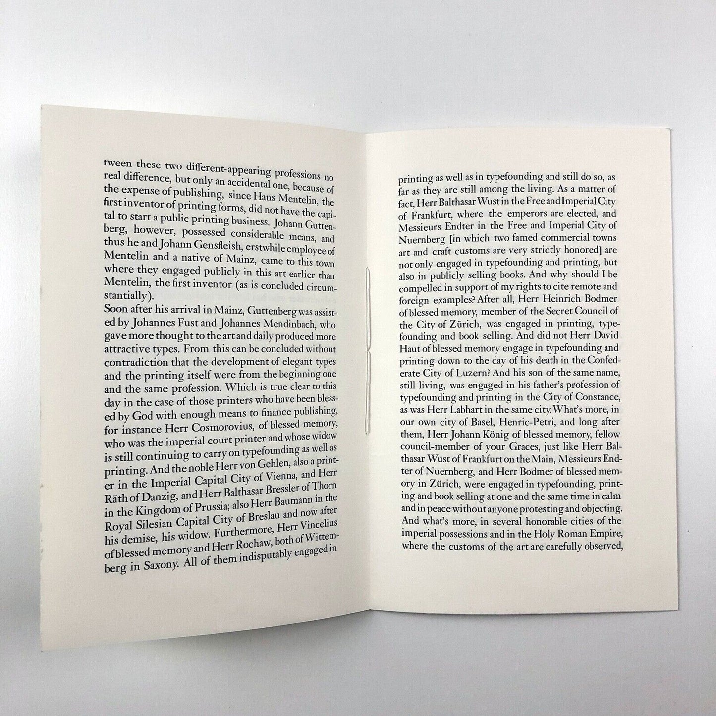 Proceedings of the Master Printers of Basel against Johann Pistorius. Before the Lower Council of that City during June, 1698 | Paul Hayden Duensing, Vicksburg, 1982