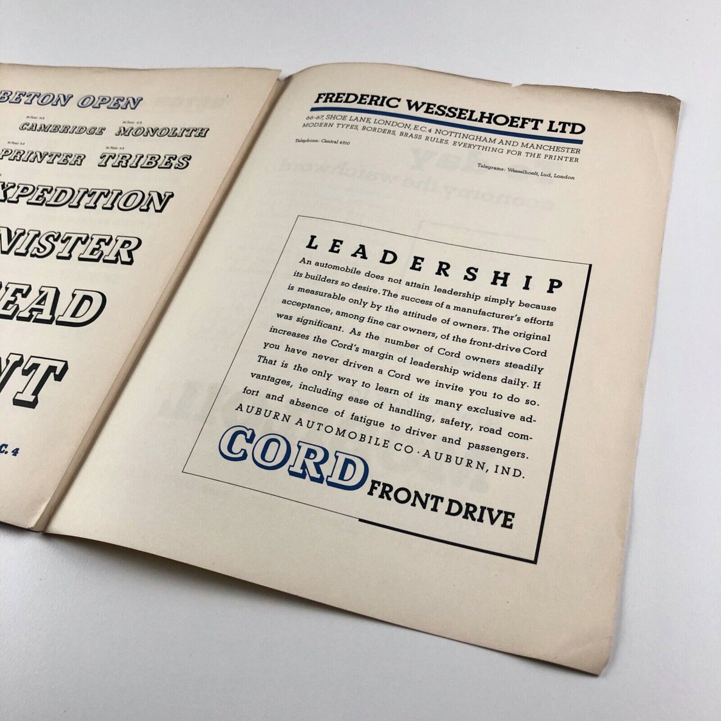 Beton Series by Heinrich Jost | Wesselhoeft/Soldans type specimen booklet