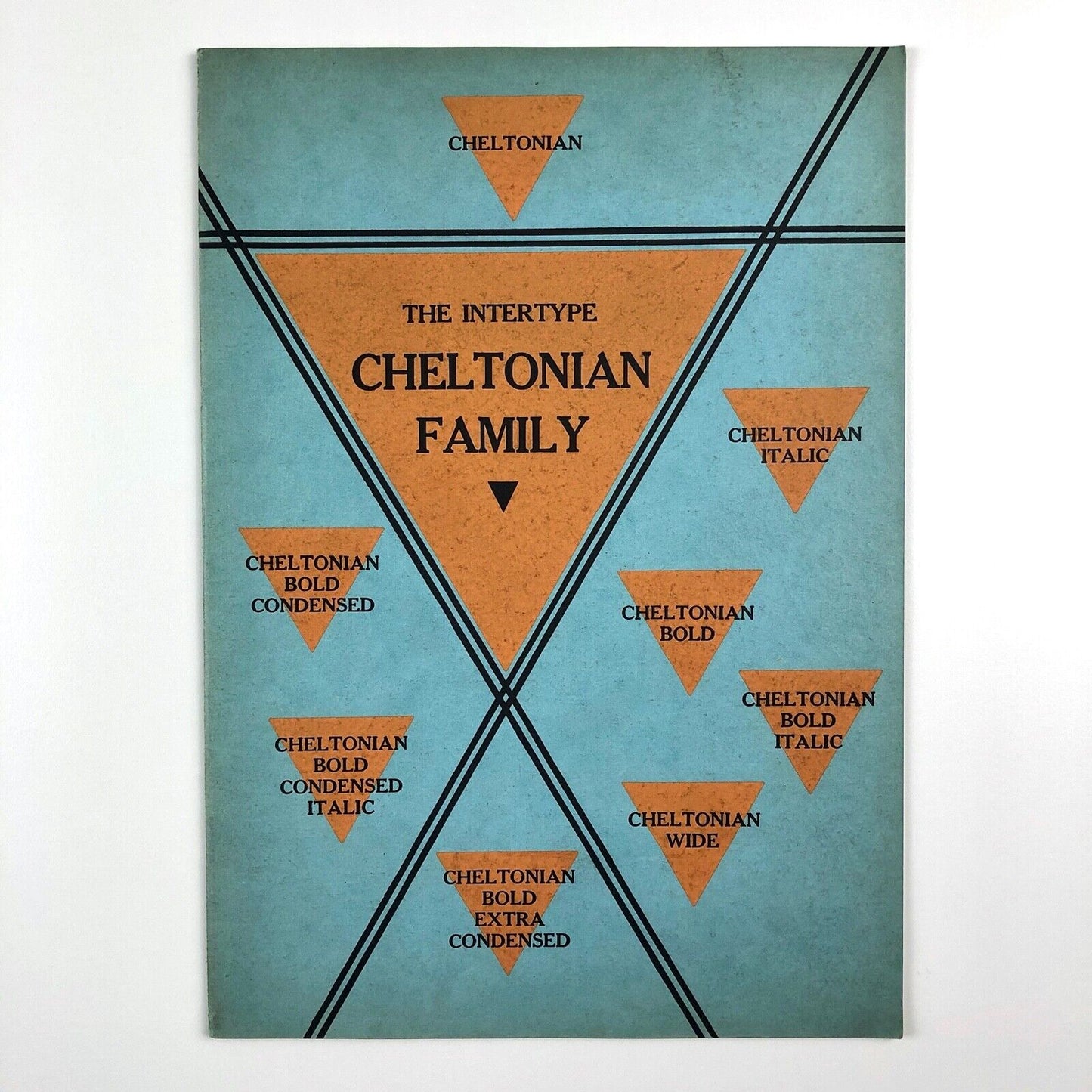 The Intertype Cheltonian Family | Advertising type face specimen booklet, 1930s?
