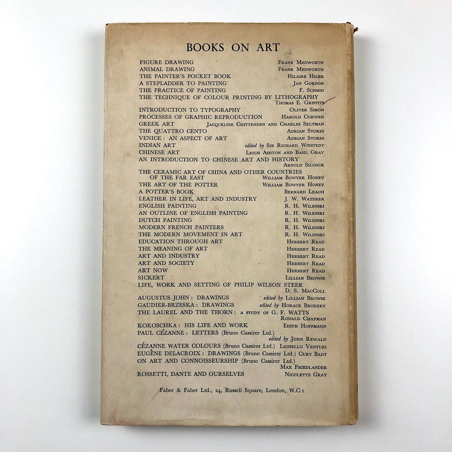 The Practice of Painting by F. Schmid | Faber and Faber Limited, London, 1948