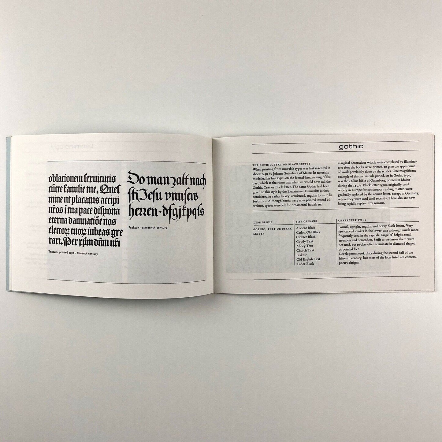 The Development & Classification of Type Design, School of Printing R.E. O'Brien