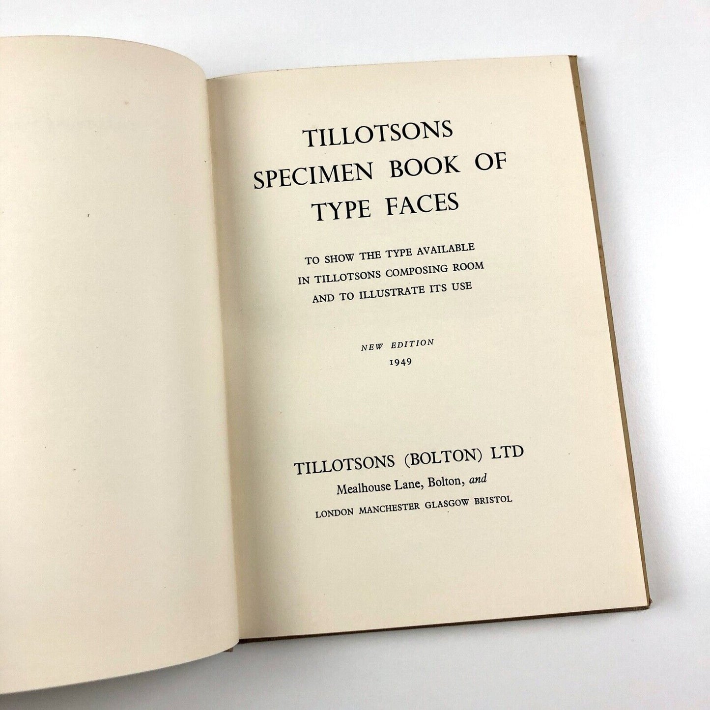 Tillotsons Specimen Book of Type Faces 1949 | Bookplate Peter C.G. Isaac