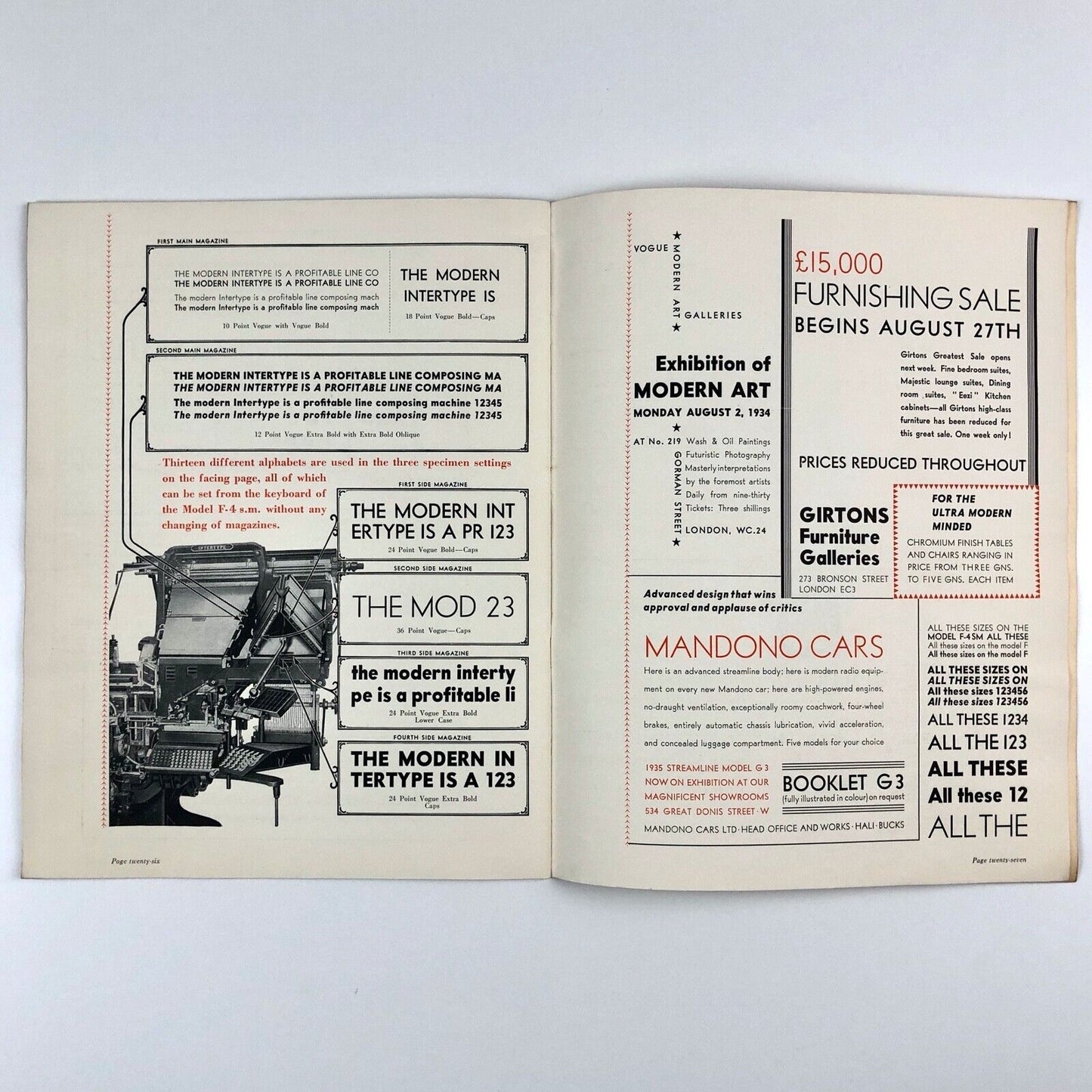 The New Model F Intertype Mixer | Trade booklet, Intertype Limited, 1934