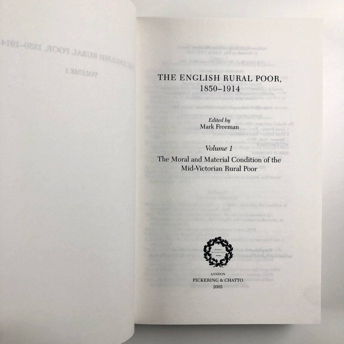 The English Rural Poor 1850-1914, edited by Mark Freeman | Pickering & Chatto, 2005 | Volumes 1-5