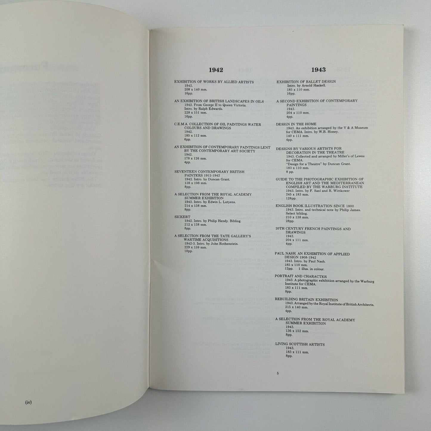 Bibliography of Arts Council Exhibition Catalogues 1942-1980 compiled by Judy Collins | Arts Council, 1982