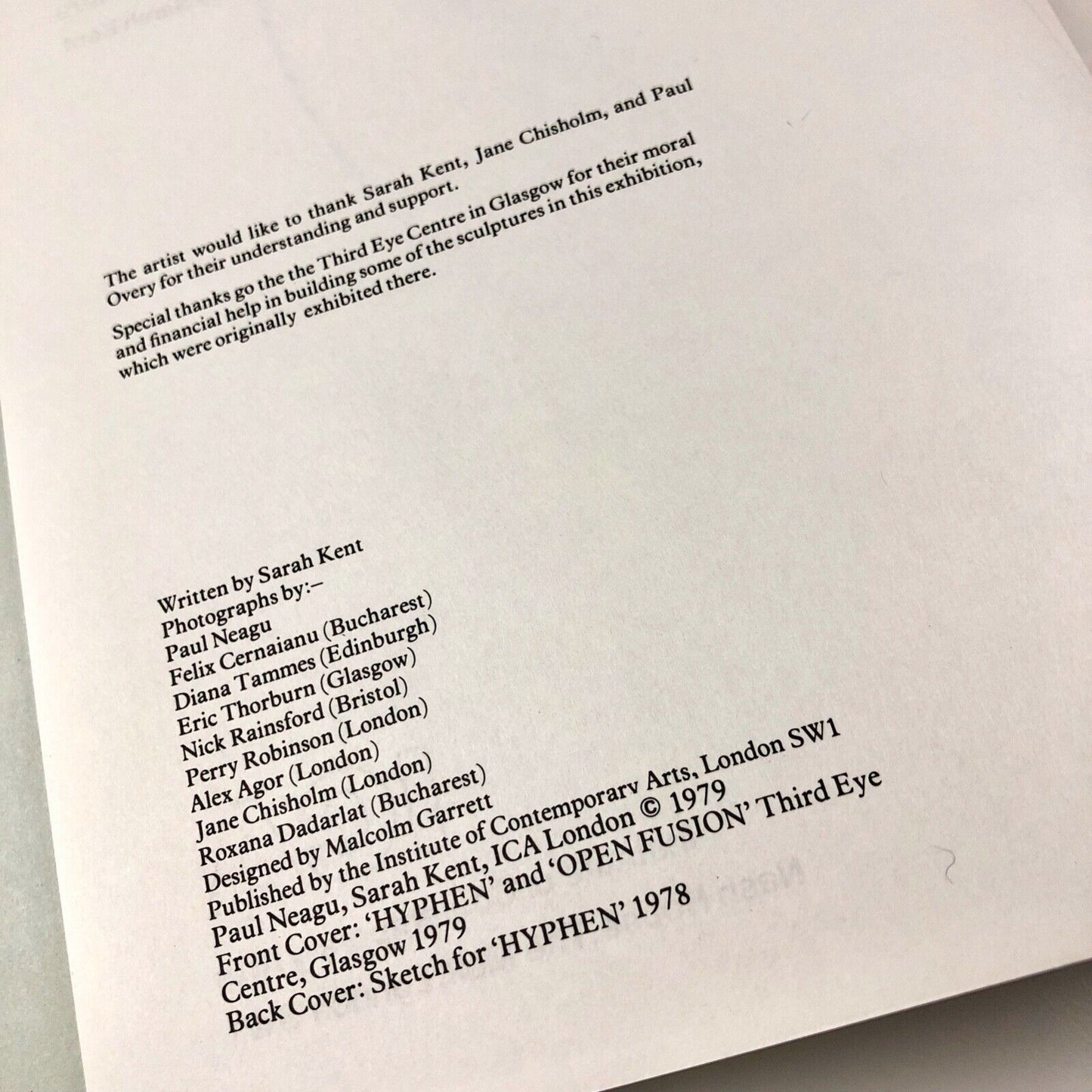 Paul Neagu Sculpture | ICA Institute of Contemporary Arts catalogue, 1979 | Signed by the artist