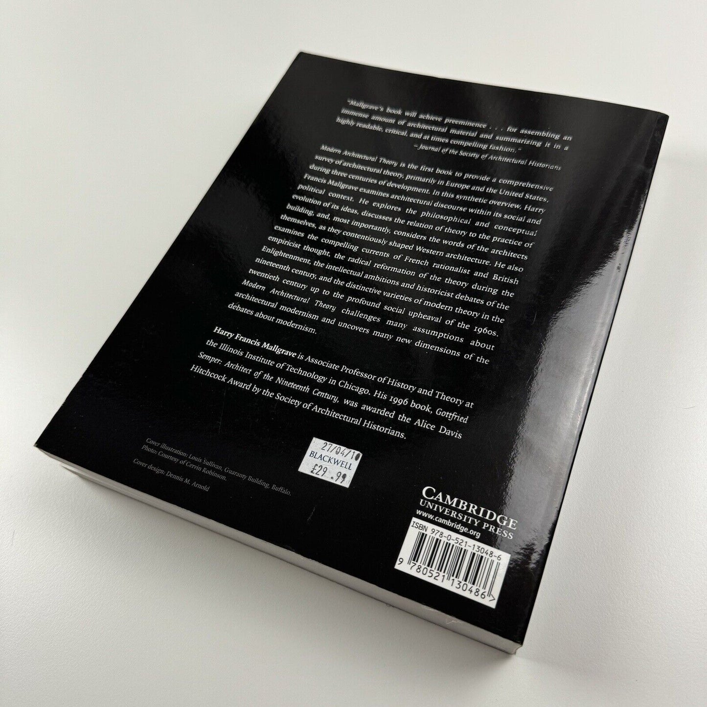 Modern Architectural Theory. A History Survey, 1673-1968 by Harry Francis Mallgrave | Cambridge University Press, 2009