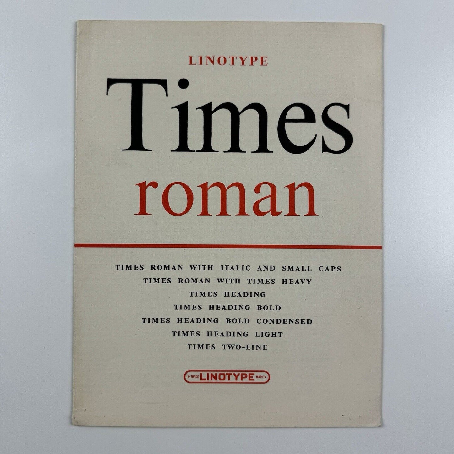 Linotype Times Roman – type specimen fold out poster | Undated