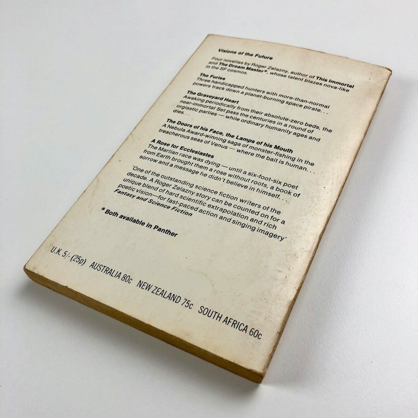 A Rose for Ecclesiastes by Roger Zelazny | Panther Books paperback, 1969