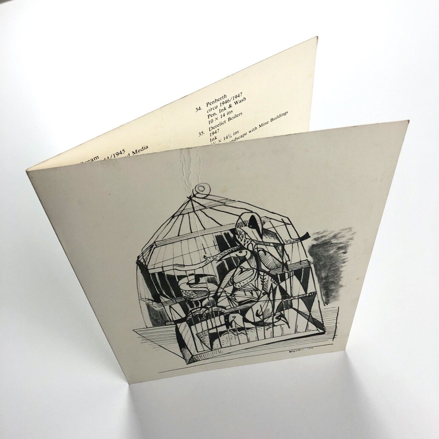 Folding card for Bryan Wynter. Drawings & Gouaches 1940-1950 | New Art Centre, 1983