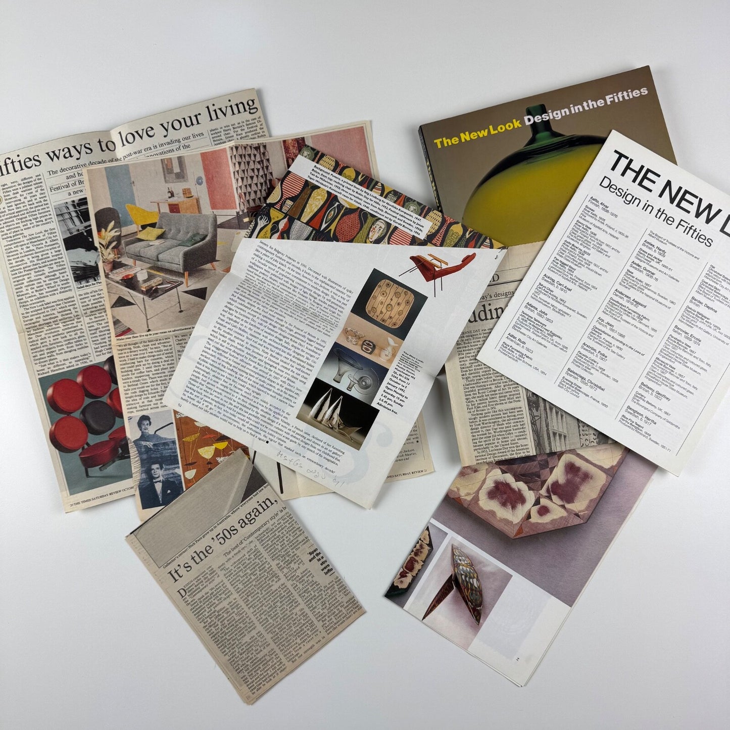 The New Look. Design in the Fifties by Lesley Jackson gallery guide and book
