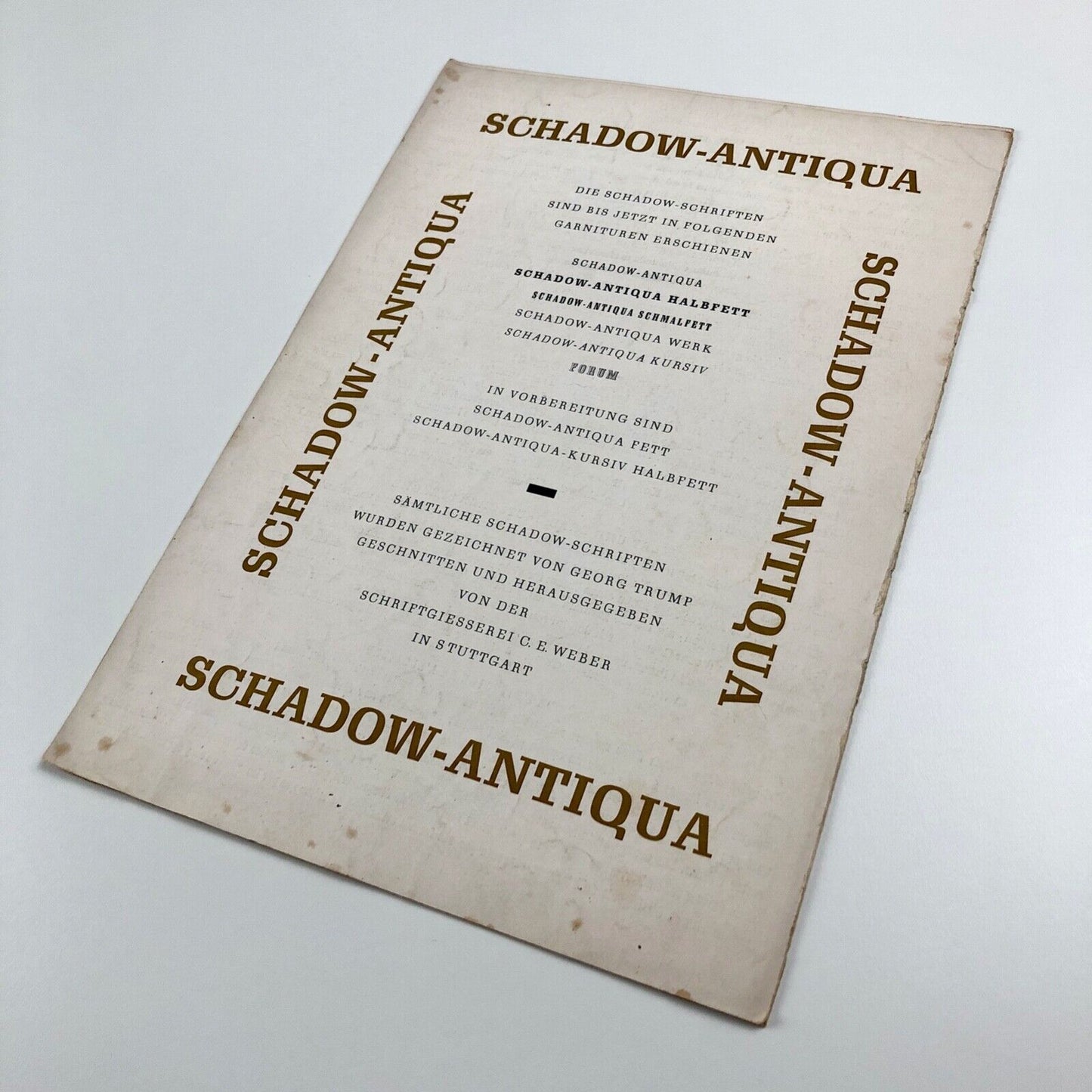 Schadow-Antiqua type specimen sheet | Schriftgiesserei C. E. Weber | Undated