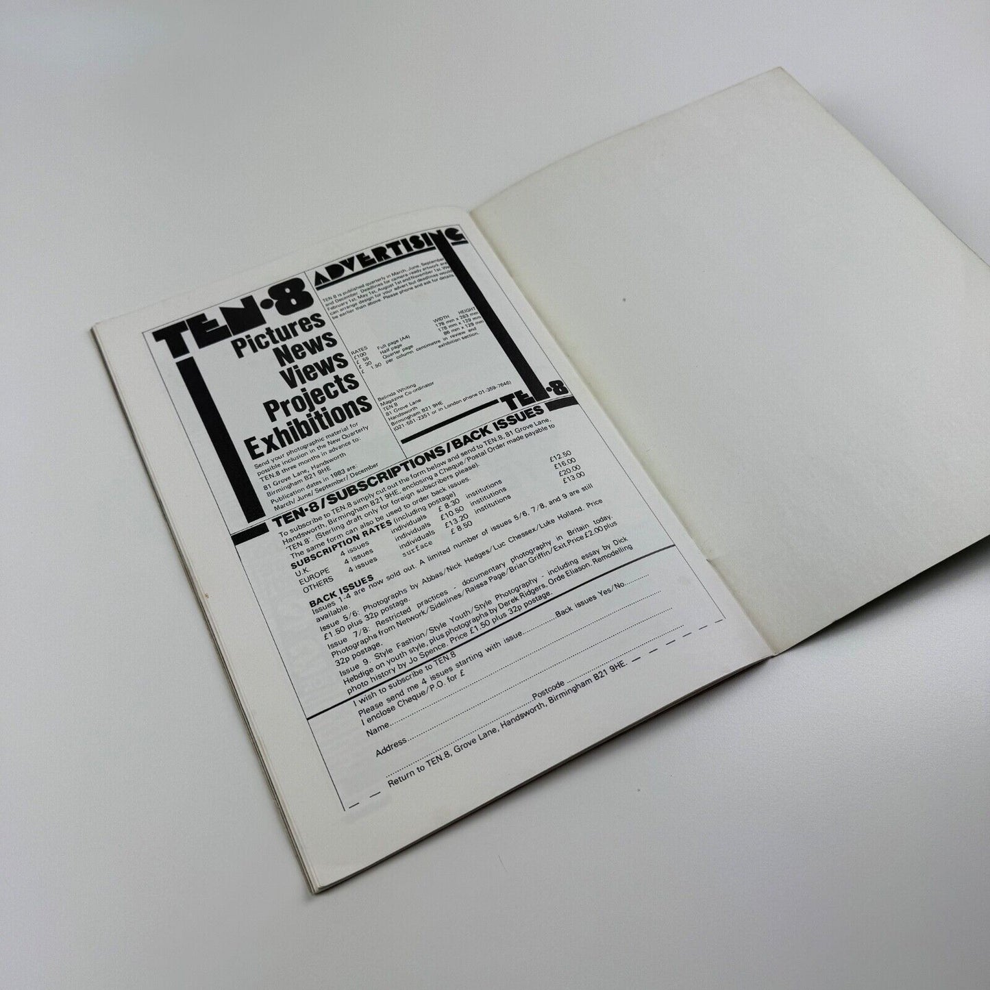 Ten.8 Quarterly photographic journal, No. 10, 1983. Photography Peace & Protest. Arts Council of Great Britain. Includes article on CND