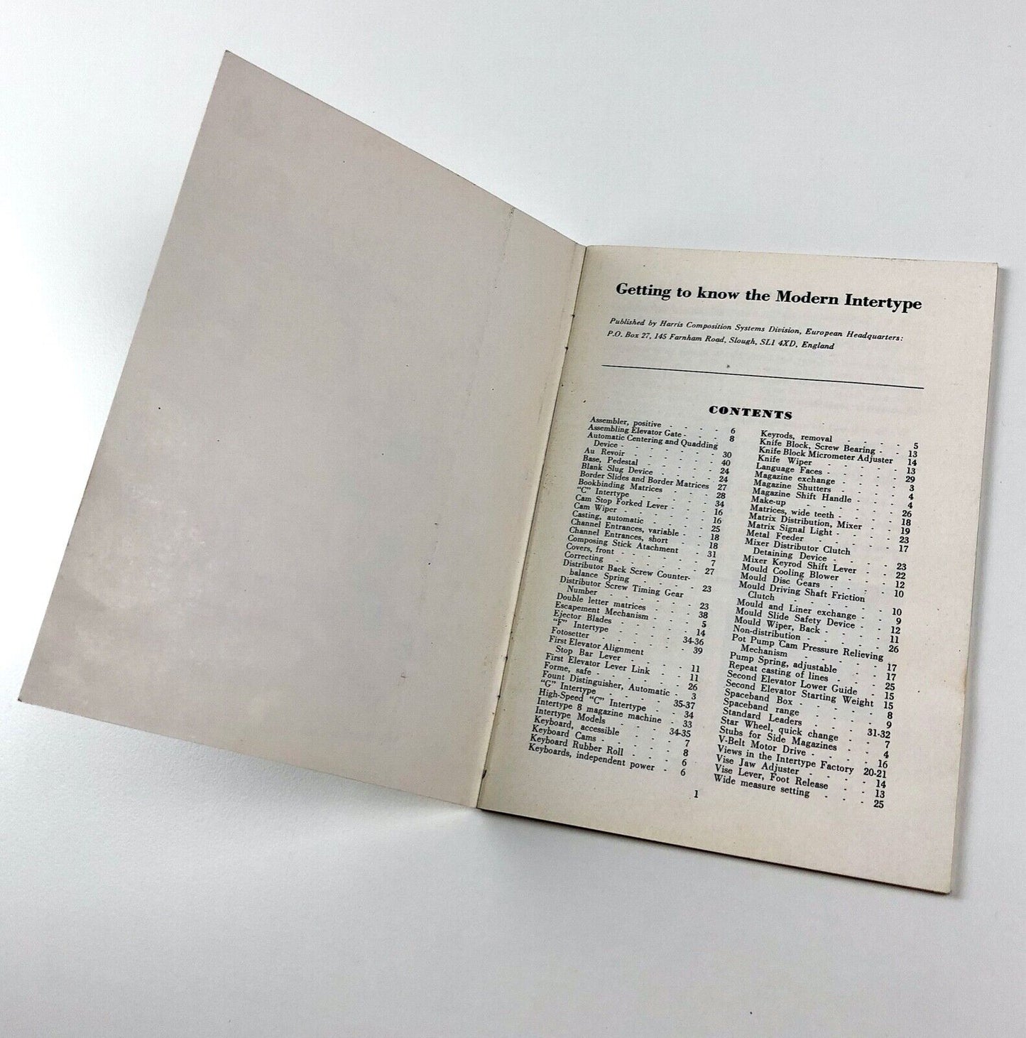 Getting to Know the Modern Intertype Harris Composition Systems booklet, undated