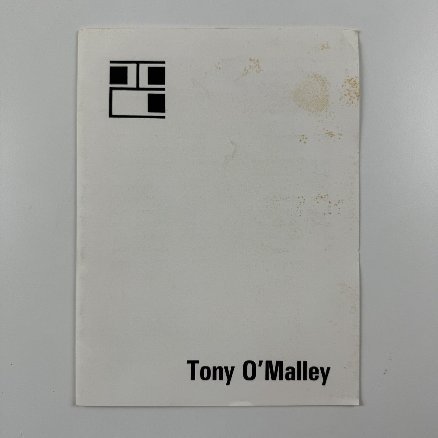 Tony O'Malley – Folded card and Private View invite | Tom Caldwell Galleries Dublin | Signed