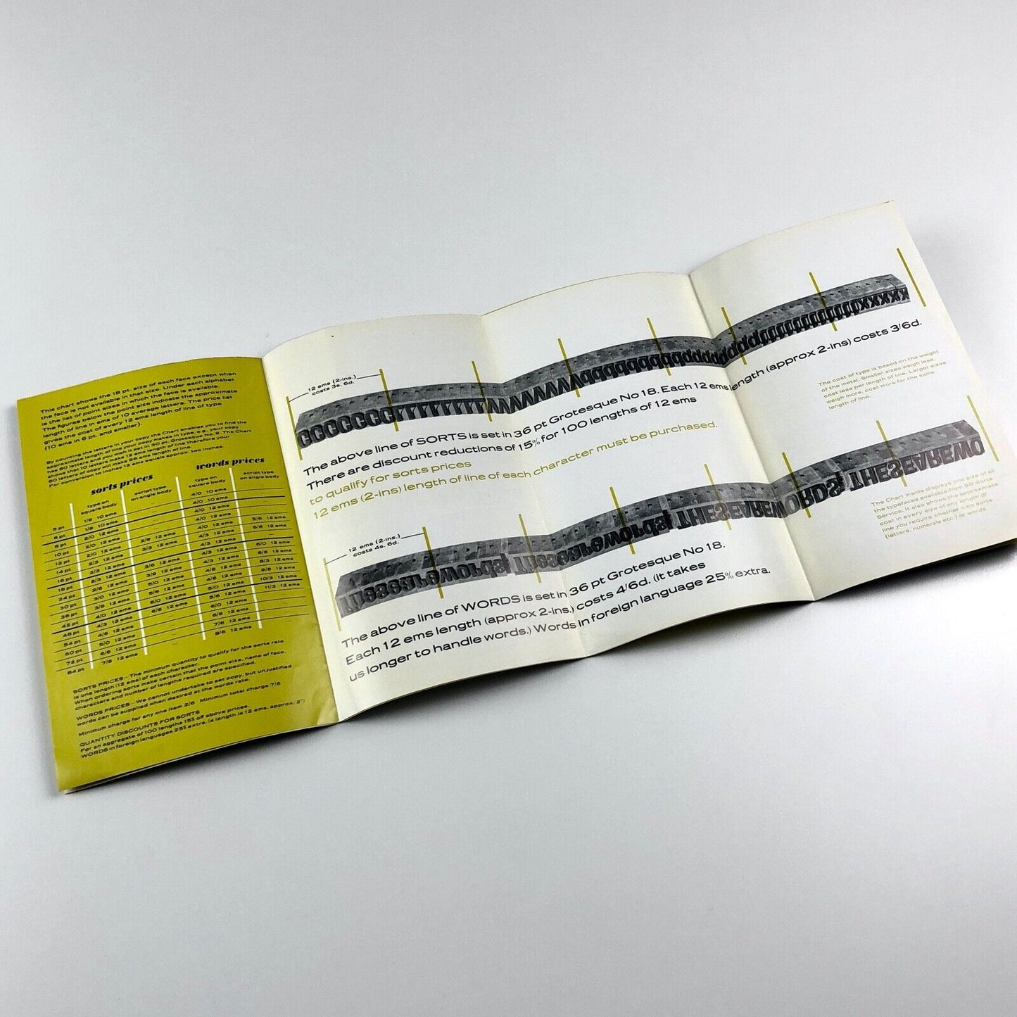 Stephenson Blake type specimen leaflet | SB Types letters and words service, undated