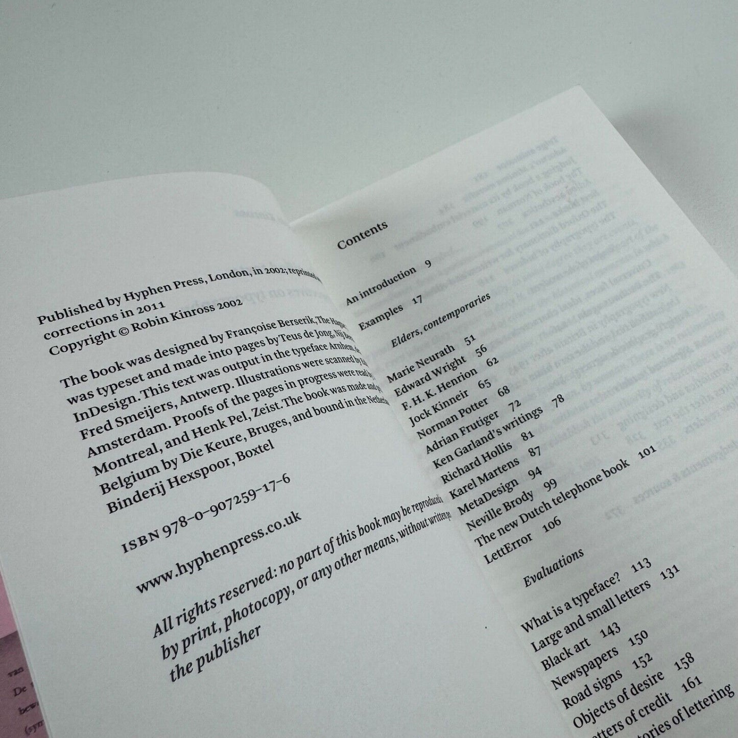 Unjustified texts perspectives on typography by Robin Kinross. Hyphen Press, reprint 2011